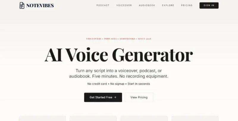 Notevibes: AI Voice Generator for Voiceovers Podcasts and Audiobooks