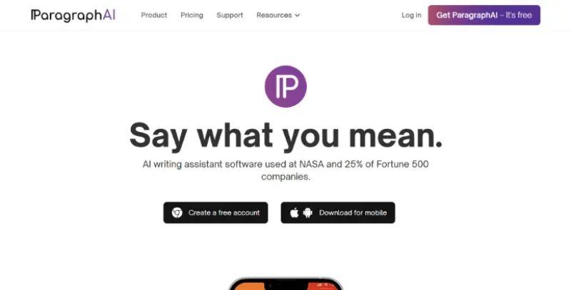 Paragraph AI screenshot