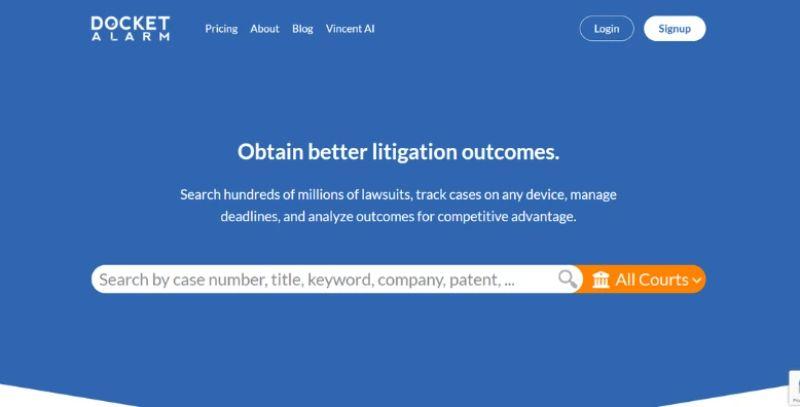 Docket Alarm screenshot