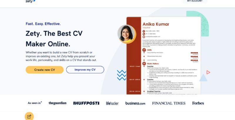 Zety screenshot